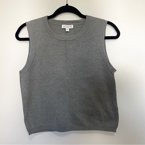 J Crew Sweater Shell Vest Gray Womens Small Tencel Lyocel Soft Crew Boxy Waist - Picture 1 of 8